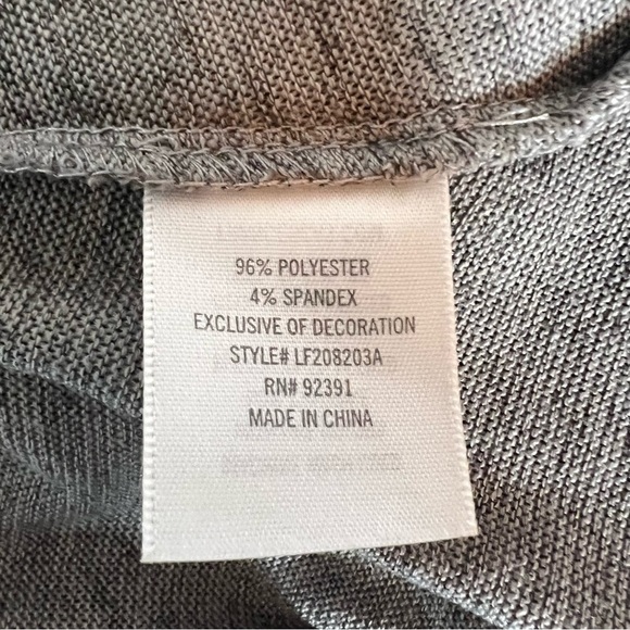 ALYA Heather Gray Floral Embroidered Bell Sleeve Dress Size L - Picture 7 of 7